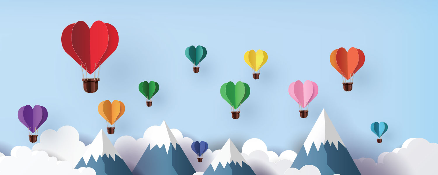 LIMITLESS - Launch your extraordinary life! (heart hot air balloon artwork)