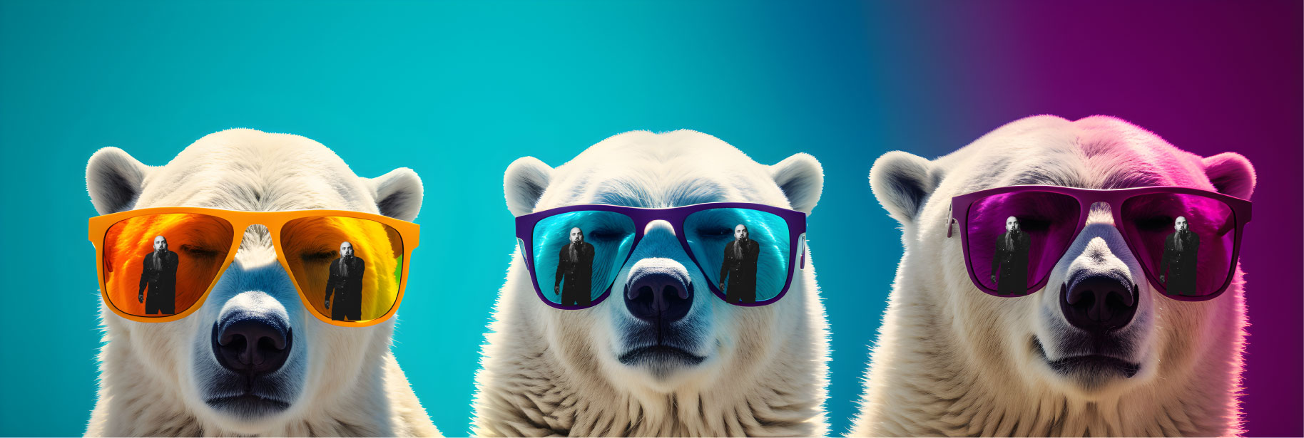 The 2024 Advantage Holiday Give-back featuring Rob Cordova (three polar bears wearing colorful sunglasses)